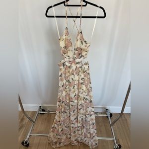 Cream Floral Maxi dress